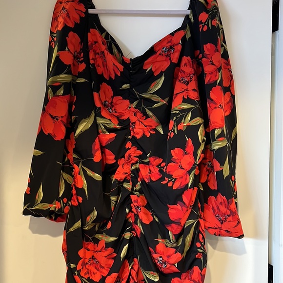 ✨Worn Once✨ Rouched Puff Sleeve Floral Dress - Picture 6 of 8